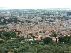 Hyères old town view from the castle viewpoint with Saint Paul church on the right