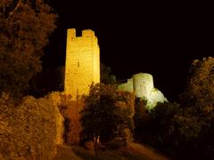 illuminated Château d'Hyères ruins