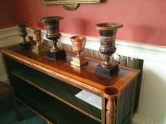 blue john vases in the Lauriston Castle billiards room