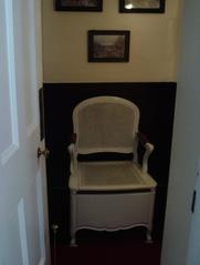 Edwardian toilet disguised as a chair at Lauriston Castle