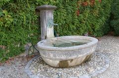 Fountain in the courtyard of Château de Rolle