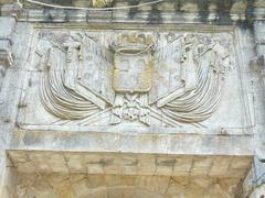 Fronton de la Porte Royale de la Citadelle de Château-d'Oléron with Royal crest and Legion of Honour symbols