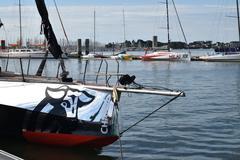 60 pieds IMOCA Charal sailboat at Lorient harbor in May 2021