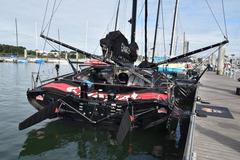 60 pieds IMOCA Charal boat docked in Lorient in May 2021