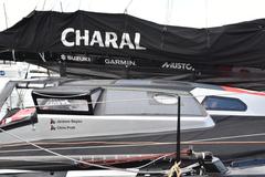 IMOCA 60 Charal sailboat docked in Lorient, May 2021