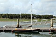 Pen Duick II in its home port at Cité de la Voile Éric Tabarly in Lorient, France