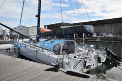 60 pieds IMOCA Linked Out sailboat in Lorient May 2021