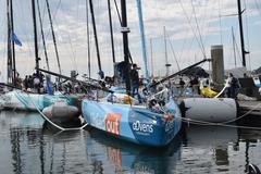 IMOCA 60 Linked Out sailboat in Lorient