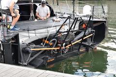 60-foot IMOCA 11th Hour Racing Team sailboat in Lorient, May 2021