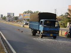 traffic accident scene on Hosur Road