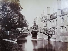 Mathematical Bridge at Queens' College Cambridge University circa 1870