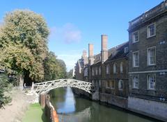 Mathematical Bridge over River Cam in Cambridge