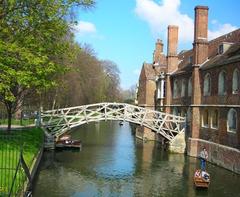 Mathematical Bridge over River Cam at Queens' College, Cambridge