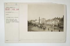 Principal square of Lille during wartime showing quiet and order