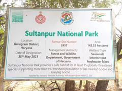 Information board about Sultanpur National Park