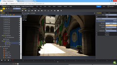 V-Ray rendering of Crytek Sponza model in Clara.io