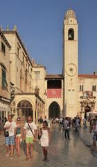 Sponza Palace and bell tower in Dubrovnik