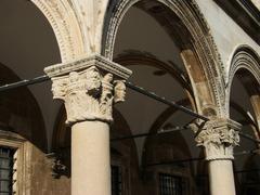 Capitels of the Sponza Palace in Dubrovnik