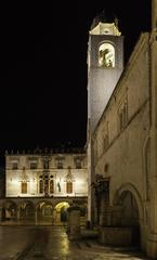 Bell Tower and Sponza Palace in the old city of Dubrovnik, Croatia