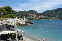 Cassis town view with boats and waterfront in France