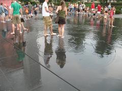 Crown Fountain featuring water faces