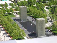 overhead view of Crown Fountain at Millennium Park