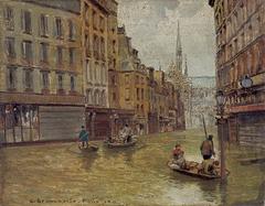 Carlo Brancaccio's painting of the 1910 Paris flood