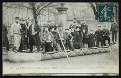 Historic Seine flood transport January 1910 Villeneuve-la-Garenne