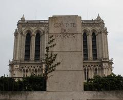 Exterior view of the archaeological crypt of Notre Dame de Paris