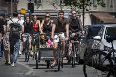 Cyclists on Falkoner Allé, Frederiksberg, Copenhagen