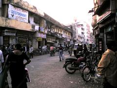 street in Valsad, India with old building