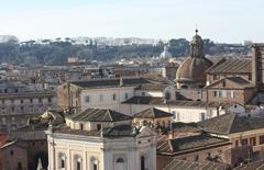 Rome view from Palazzo Caffarelli towards Gianicolo Hill