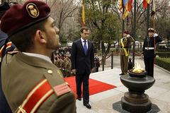 Dmitry Medvedev laying a wreath at the Monument to the Fallen for Spain in Madrid