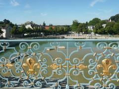 Top view of the Horses of Marly fountain in Marly-le-Roi