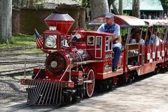 miniature railway train on track