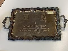 commemorative tray presented to Micaela Portilla by Ayala City Council and the Provincial Council of Álava