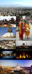 Collage of photos of Kathmandu, Nepal