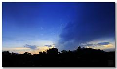 Kathmandu skyline after a storm during sunset