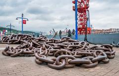 ship anchor chain in front of the Naval Museum Bilbao