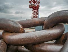 anchor chain detail in front of Bilbao Maritime Museum