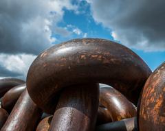 Ship anchor chain detail at the Naval Museum in Bilbao