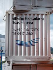 Container tower in front of the Naval Museum of Bilbao