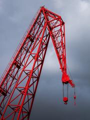 Detail of Carola port crane in Bilbao