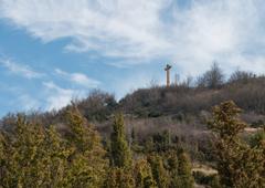 summit cross of Olarizu viewed from the northeast in Vitoria-Gasteiz, Basque Country, Spain