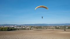 Paraglider descending from Olarizu mountain