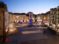 Plaza de la Virgen Blanca in the evening, Vitoria-Gasteiz, Spain