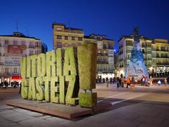 Plaza de la Virgen Blanca in the evening