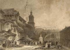 Plaza de la Virgen Blanca in 1833, Vitoria-Gasteiz, Spain