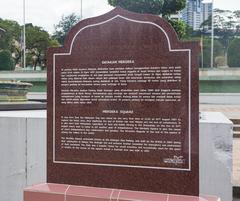 Information board at Merdeka Square in Kuala Lumpur, Malaysia