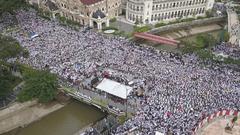 Crowded street in Dataran Merdeka, Kuala Lumpur during Himpunan Bantah ICERD rally